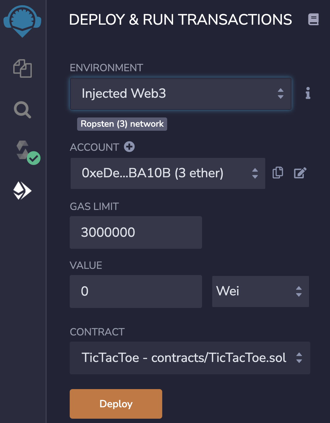 Deploying the contract to a testnet